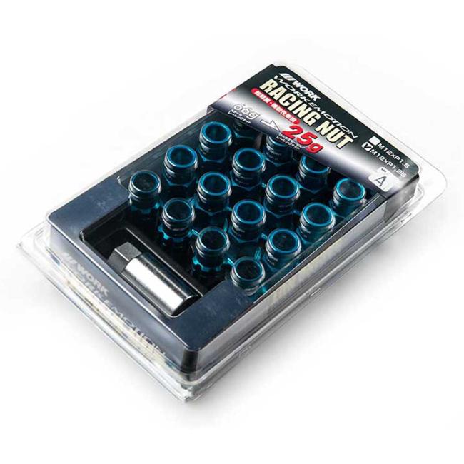 μπλε Μπουλόνια αλουμινίου WORK RS-R Type, ασφαλείας με ανοικτό άκρο 